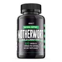 Motherwort Capsules 1000mg, Motherwort Pills (Leonurus Cardiaca), Wild Crafted Herbal Supplement 100 Capsules (100)