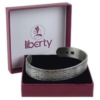 Celtic Cross Pewter 6 Magnet Copper Liberty Health Bracelet - Extra Large