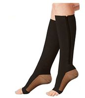 MojaSports Compression Zipper Socks Graduated Athletic & Medical Use for Men & Women for Running, Flight, Travel, Nurses - Boost Performance, Blood Circulation (Copper/Black, XX-Large)
