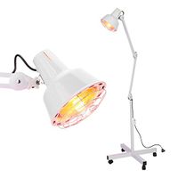 Infrared Massage Lamp with Stand Flexible Arm, Heating Therapy Lamp Body Skin Muscle Pain Massage Relief Light with Rolling Wheel/Clamp, A 275w Bulb Included