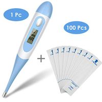 FAMKIT Medical Oral Thermometer Digital Armpit Thermometer Fast Read Fever Thermometer for Adult Baby (1pc Thermometer + 100pcs Probe Cover)