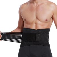 Neotech Care Lumbar Support with Double Banded Strong Compression Pull Straps, Breathable Waist/Lower Back Brace - Black & Blue Color (Size M)