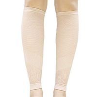 EXIO Calf Compression Sleeve, 1 Pair – Seamless Tech Leg Supports 20-35mmHg for Shin Splint, Relieve Calf Pain, Swelling, Varicose Veins for Men Women (Beige, L-XL(13~16))