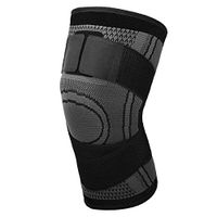 MoKo Knee Compression Sleeve, Adjustable Knee Brace Stabilizers Support with Straps for Arthritis Meniscus Tear, Joint Pain Relief, Injury Recovery, for Weightlifting, Running - XL Size, Black + Gray