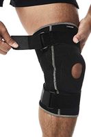 Exrebon Knee Brace for Women & Men - Breathable Hinged Knee Support with Adjustable Open Patella Spring Stabilizer - Neoprene Knee Support for Arthritis, Joint Pain, Injury Recovery with Strap M