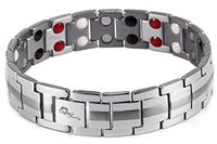 VPKJewelry Titanium Magnet Therapy Eternity Bracelet Bangle for Arthritis Pain Adjustable Length (Silver)