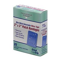 Medique Products 67271 Water Tight Bandage, Blue Metal Detectable, 2-Inch X 3-Inch, 20-Count