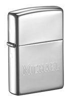 Personalized Zippo Polished Chrome Lighter - Free Engraving - University Font