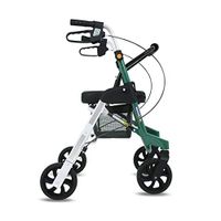 Wheeled Walker with Seat Walker Frame Assistance Folding 4 Wheels with Padded Seat Lockable Brake and Shopping Basket Cart