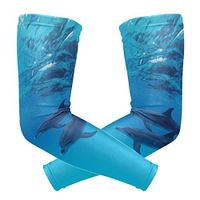 LEVEIS Love Dolphins Arm Sleeves UV Protection for Men Women Sunblock Protective Gloves Running Golf Cycling Driving Long Arm Cover 1 Pair