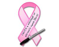 Large Pink Ribbon Donation Paper Ribbons (1 Pack - 50 Ribbons)