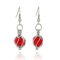 HooAMI Essential Oil Diffuser Dangle Earrings Aromatherapy Jewelry Gift for Women Girls,6 Refill Ball