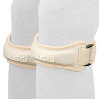 Pair of Patella Knee Strap Support Stabilizer & Jumpers Knee Band - Best Patella Tendon Strap for Osgood Schlatter, Running, Kids, Patellar Tendonitis, Meniscus Tear, Women, Men (Nude Regular Pair)