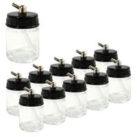 Master Airbrush Brand Box of 10-Each TB-003 Empty 3/4-Ounce, (22cc) Glass Bottle Air Brush Depot Airbrushing Accessories, Works with Master, Badger, Paasche Airbrushes