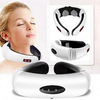 Smart Neck Massager, Electric Pulse Wireless Neck 3D Cervical Vertebra Treatment Device Therapy Neck Pain Relief for Car Home Office Use,White