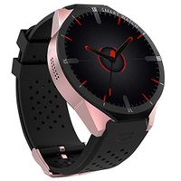 King Wear KW88 3G WiFi Smart Watch Cell Phone All-in-One Bluetooth Android SIM Card with GPS,Camera,Heart Rate Monitor,Google map (Black/Gold PRO)