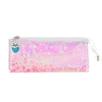 Transparent Student Pencil Pen Case Cosmetic Pouch Pocket Brush Holder Makeup Bag for Students/Adults (C)
