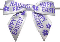 BAYWIND LTD, 3" Happy Easter Ribbon Bows with Twist Tie - 50pc
