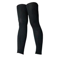 UV-Protection Cycling Thigh Compression Sleeves | Fatigue Reduce and Pain Relieve | Calf, Shin Splint and Thigh Muscle Support | Men and Women (Black, L-XL)
