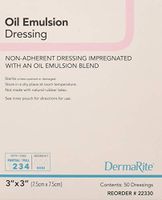 Dermarite Industries Oil Emulsion Non Adherent Dressing, 3"x3, 50 Count