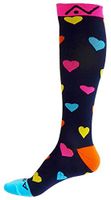 A-Swift Compression Socks Women & Men 20-30mmhg - Suits Nurses, Maternity Pregnancy - Below Knee High (Hearts, Medium)
