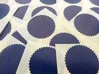 Minilabel Mini Sticker Pack Of 24 (Twenty-Four), 42mm Serrated Edge , Gloss Dark , Certificate Wafer Company Seal Labels , Stickers For Embossing , Legal & Awards