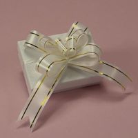 White Butterfly Bow With Gold Stripe, 3"