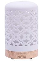 Altrasonic Diffuser for Essential Oil, White Ceramic Aromatherapy Diffuser with 4 Timer&7 Color Changing Light, Cool Mist Humidifier for Home Office Bedroom, BPA-Free（Medallion）