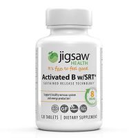 Jigsaw Health Activated B Complex w/SRT - Supports Healthy Energy, Contains B1, B3, B5, B6, B12, and Folate Highly Absorbable - 120 Count