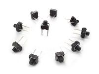 MakerSpot 6mm 2 Pin Panel PCB Momentary Tactile Tact Push Button Switch Through Hole Breadboard Friendly x 10 Pack