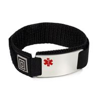 WARFARIN Medical ID Alert Bracelet with Black Adjustable Wrist Band Wrist Band.
