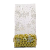 10ct Small"Winter Flurry" Polka Dot 7x2x3" Cello Cellophane Treat Food Snack Bags nfLG -613