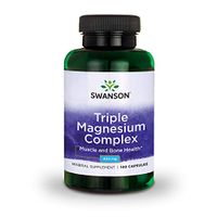 Swanson Triple Magnesium Complex Absorption Support Bone and Mood Health Citrate Oxide and Aspartate Combination Supplement 400 mg 100 Capsules