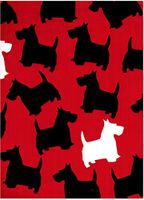 Black and Red Scottish Terrier Rolled Gift Wrap Paper 2 Sheets of 19.5 in x 27.5 in