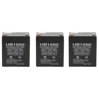 Universal Power Group 12V 5Ah Sealed Lead Acid (SLA) Battery - T1 Terminals - for ZB-12-4.5 - 3 Pack