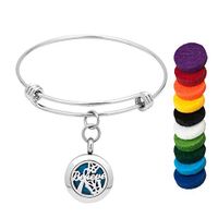 Moonlight Collections Cancer Awareness Ribbon Believe Oil Diffuser Bracelet Fragrance Bangle Adjustable Aromatic Locket