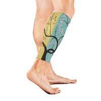 Stretch Sport Calf Sleeve Four Seasons Tree Fine Protective Guard for Men Women - Best Footless Compression Socks for Shin Splints, Running,Basketball Football (1 Pair)