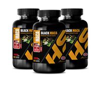Energy Support Supplement - Black MACA 1000MG - Extra Strength Formula - Potent Mood and Energy Booster - maca Bulk - 3 Bottles (270 Capsules)