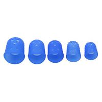 SOURBAN 15pcs Finger Protectors Silicone Finger Tips Rubber Protection Non-Stick Covers Gel Finger Cots for Hot Glue Gun Sewing Adhesives Scrapbooking Instrument,Blue