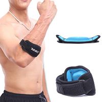 SPOTBRACE Tennis Elbow Strap Elbow Brace Support for Elbow Pain Relief,Swelling,Tendonitis Golfer Tennis Band with Compression Pad Weight Lifting Band Fits 7"-14"(Single)