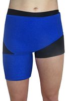 Athletec Sport Adjustable Compression Groin Support Wrap for Hip Arthritis, Thigh, Hamstring, Quadriceps Injuries, Sciatic Nerve Pain Relief Brace for Men & Women - Bright Blue (One Piece)