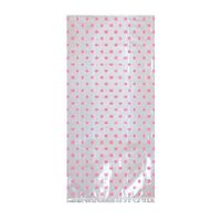Amscan 380077.109 Printed Cello Treat Bags w/Bows ‑ New Pink Party Supplies, 8 1/4" H x 3 3/4" W x 1" D
