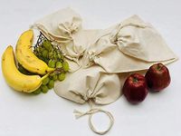 Cotton Muslin Bags, 100% Organic Cotton with Single Drawstring. Premium Quality Reusable Eco-Friendly Natural Muslin Bags. (100, 8x10 Inches)