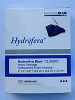 Hydrofera Blue HBHD4450 Heavy Drainage Antibacterial Foam Dressing 4x4, Box of 5