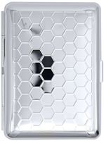 Silver Honeycomb (14 Kings) Metal-Plated Elastic Bands Cigarette Case & Stash Box