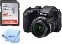 Nikon COOLPIX B500 16MP Digital Camera with 3 Inch TFT LCD Screen Nikkor Lens with 40x Optical Zoom WiFi + 64GB Memory Card (Black)