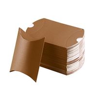 VEIREN 50 Pieces Kraft Candy Box Pillow Shape Sugar Gift Treat Wedding Wrap Box Party Christmas Favor Gold