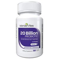 WonderVites Probiotic Supplement 20 Billion CFU, Prebiotic & Probiotics for Women & Men, 9 High Potency Strains, Stomach Acid Resistant, Shelf Stable, Gluten Free, Acidophilus Probiotic, 60 Capsules