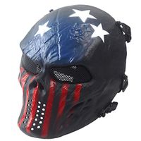 Party Masks - Skull Skeleton Full Face Halloween Mask Airsoft Army Games Tpr Eye Shield Decor - Masquerade Couples Stick Capes Pack Women Bulk Masks Wear Glasses Superhero Gold Male Dinos