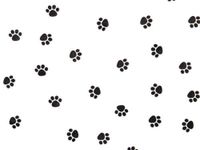 Black Paws"PAW Print" Tissue Paper for Gift Wrapping 15"x20" White Sheets - 50ct